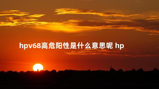 hpv68高危阳性是什么意思呢 hpv高危居然治愈了